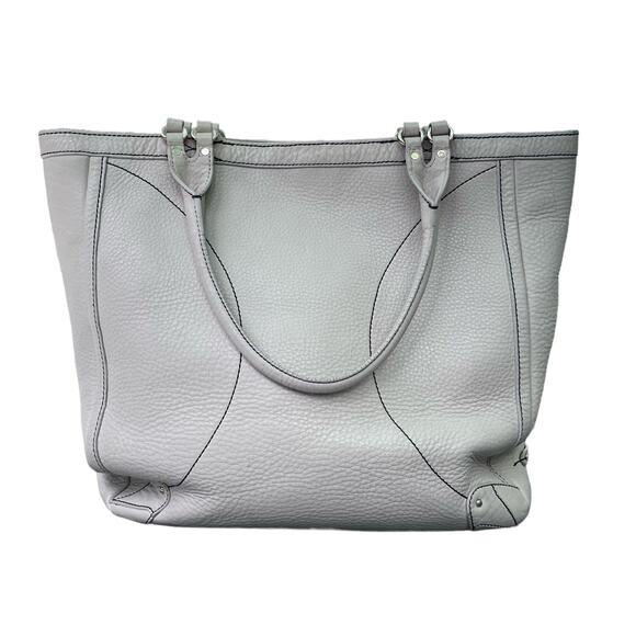 COLE HAAN Large Soft Ivory Pebbled Leather Tote with Gold Hardware (T) - Picture 4 of 13